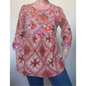 Savannah Jane Embroidered Babydoll Top